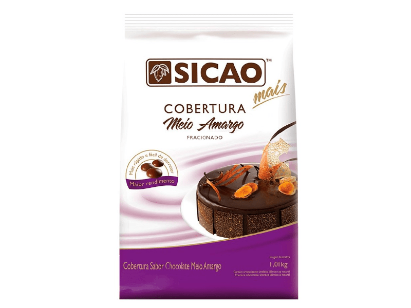 Chocolate Cobertura Meio Amargo 1,01Kg Sicao Gotas